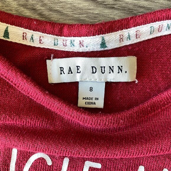Rae Dunn Jingle All the Way Kids Size 8 Red Long Sleeve Tee Christmas Holiday - Picture 4 of 6
